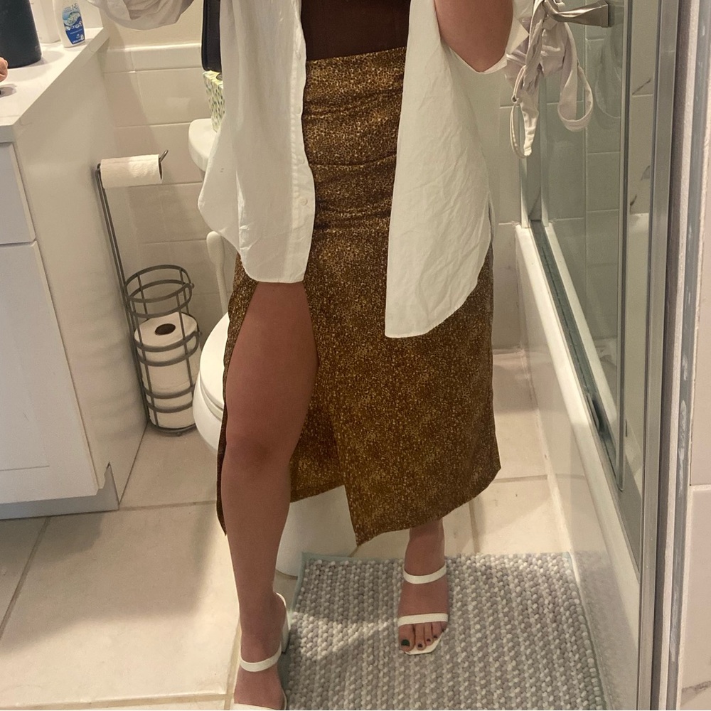 Cheetah Print Midi Skirt